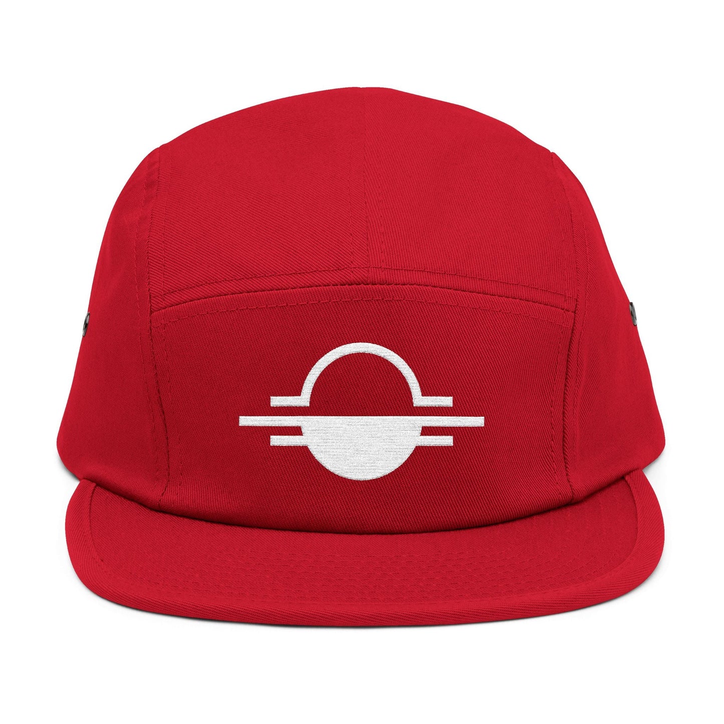 Minimal Sunrise Line Art Embroidery 5-Panel Cap TEEZOCA