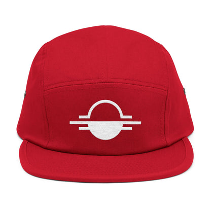 Minimal Sunrise Line Art Embroidery 5-Panel Cap TEEZOCA