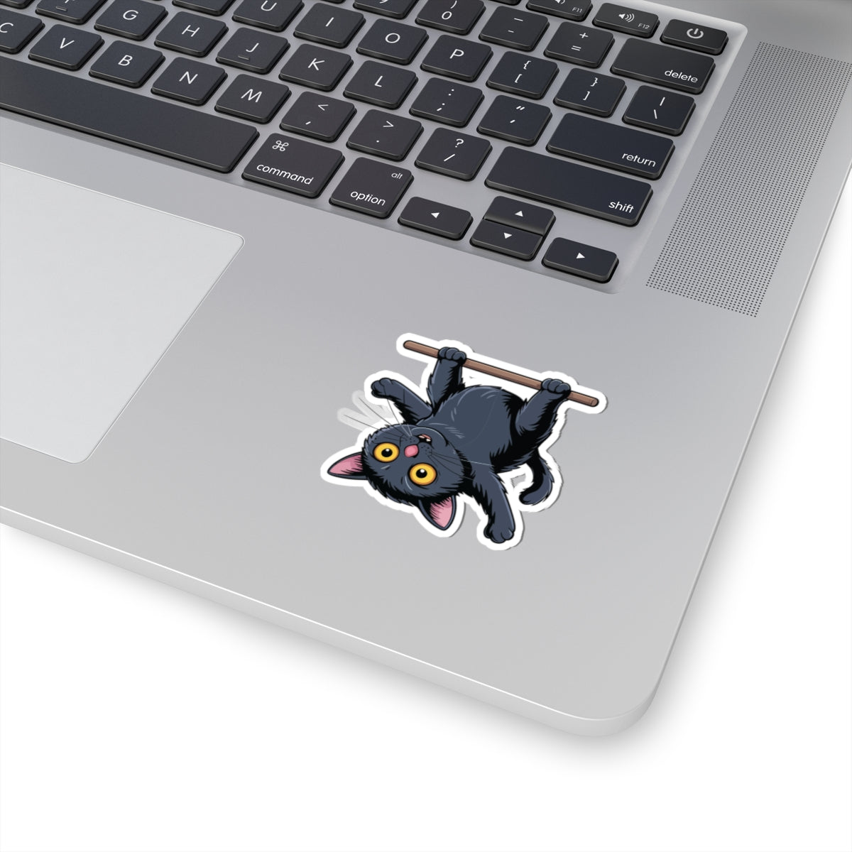 TEEZOCA playful upside down cat illustration sticker