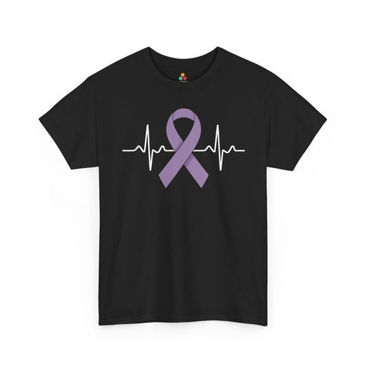 Alzheimer Awareness Purple Ribbon Unisex T-shirt Support Tee | TEEZOCA 
