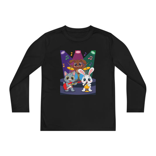Kids Band Cartoon Long Sleeve Tee — Musical Animal Friends TEEZOCA