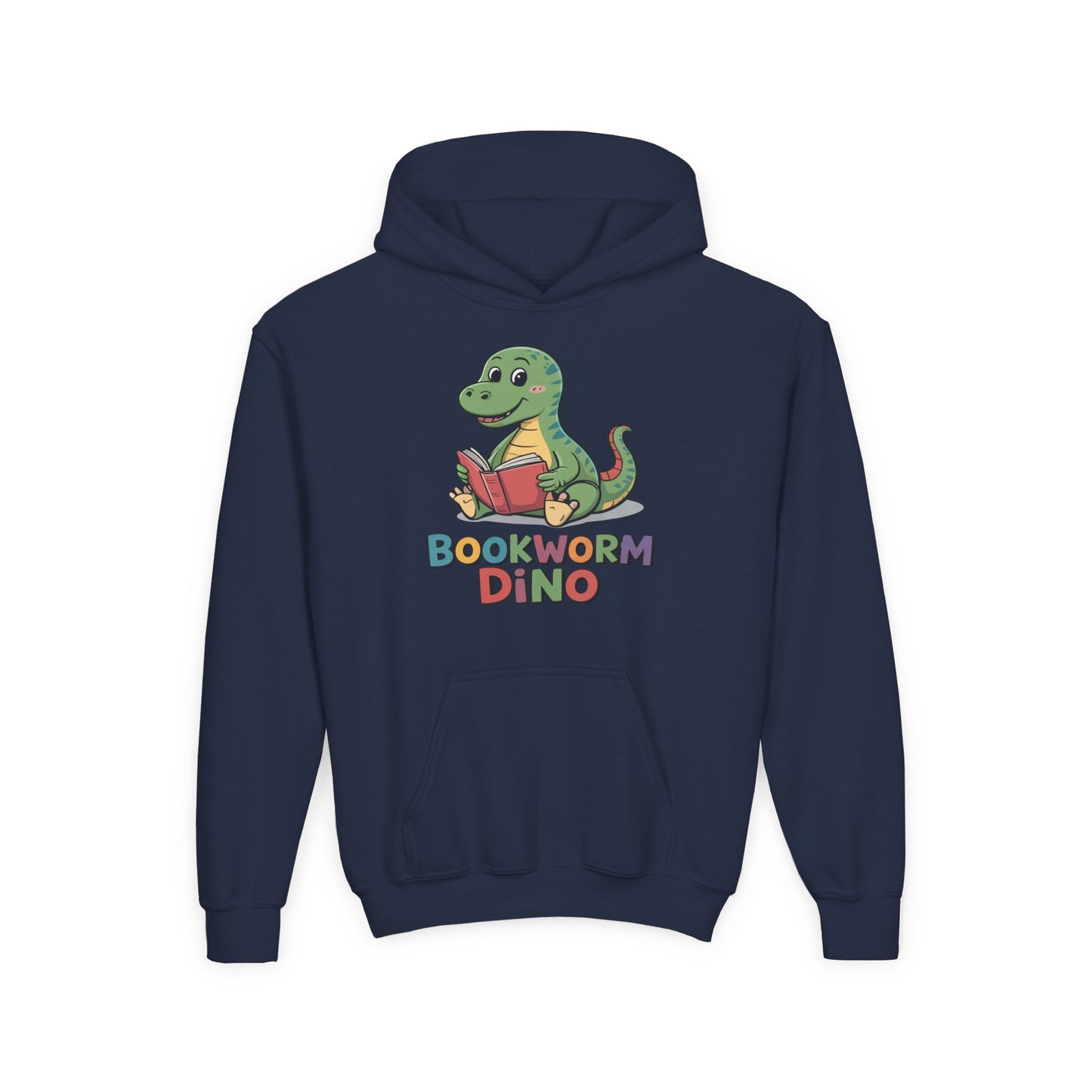 Bookworm Dino Hoodie — Cute Kids Dinosaur Reading Sweatshirt TEEZOCA
