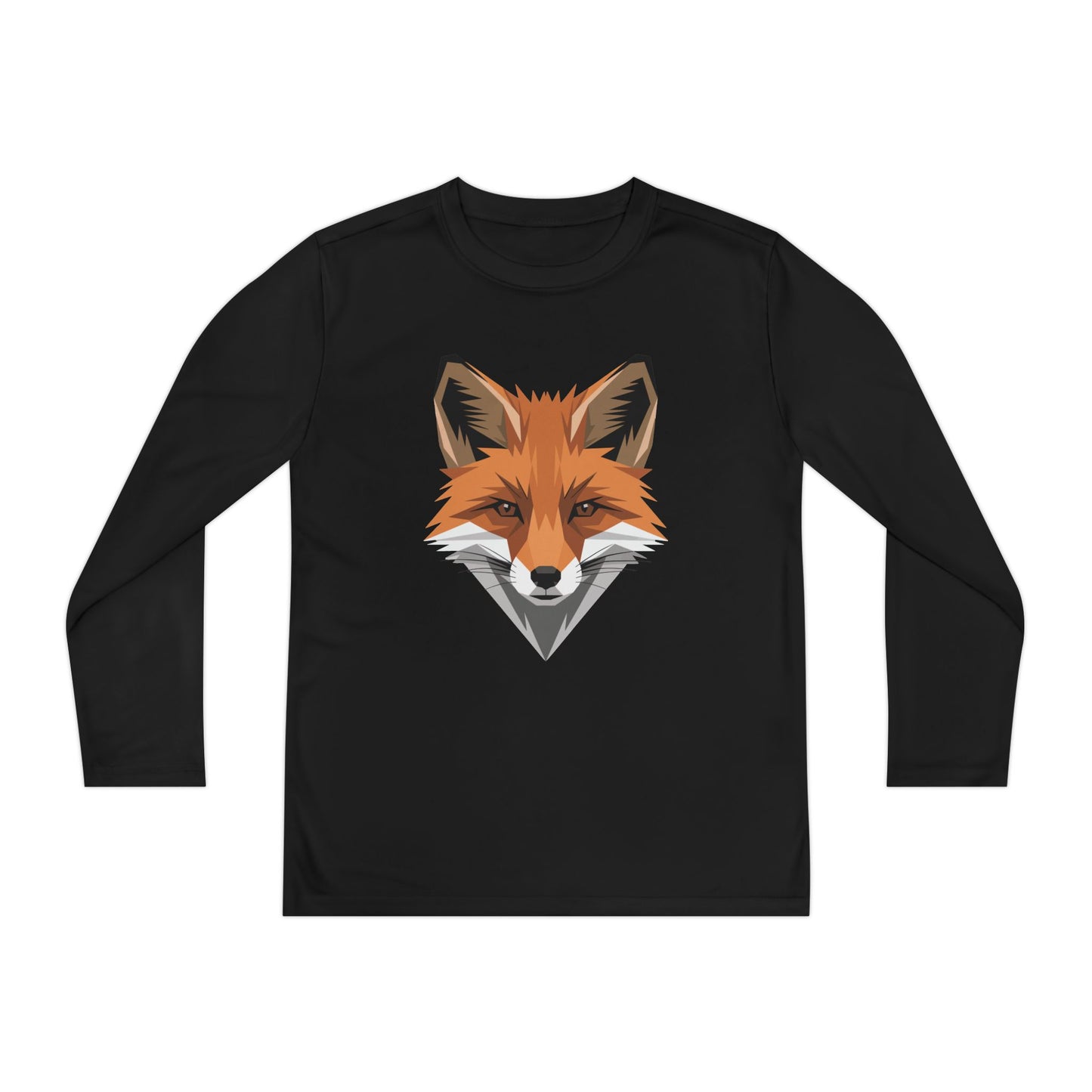 Youth Long Sleeve Tee — Geometric Fox Head Graphic TEEZOCA