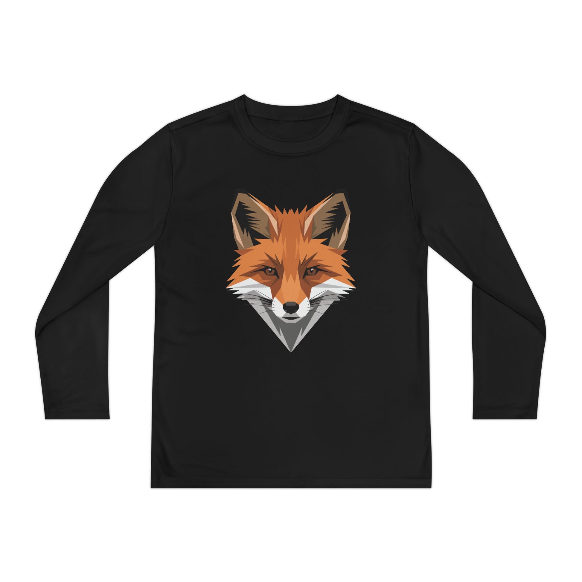 Youth Long Sleeve Tee — Geometric Fox Head Graphic TEEZOCA