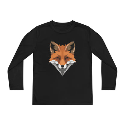 Youth Long Sleeve Tee — Geometric Fox Head Graphic TEEZOCA