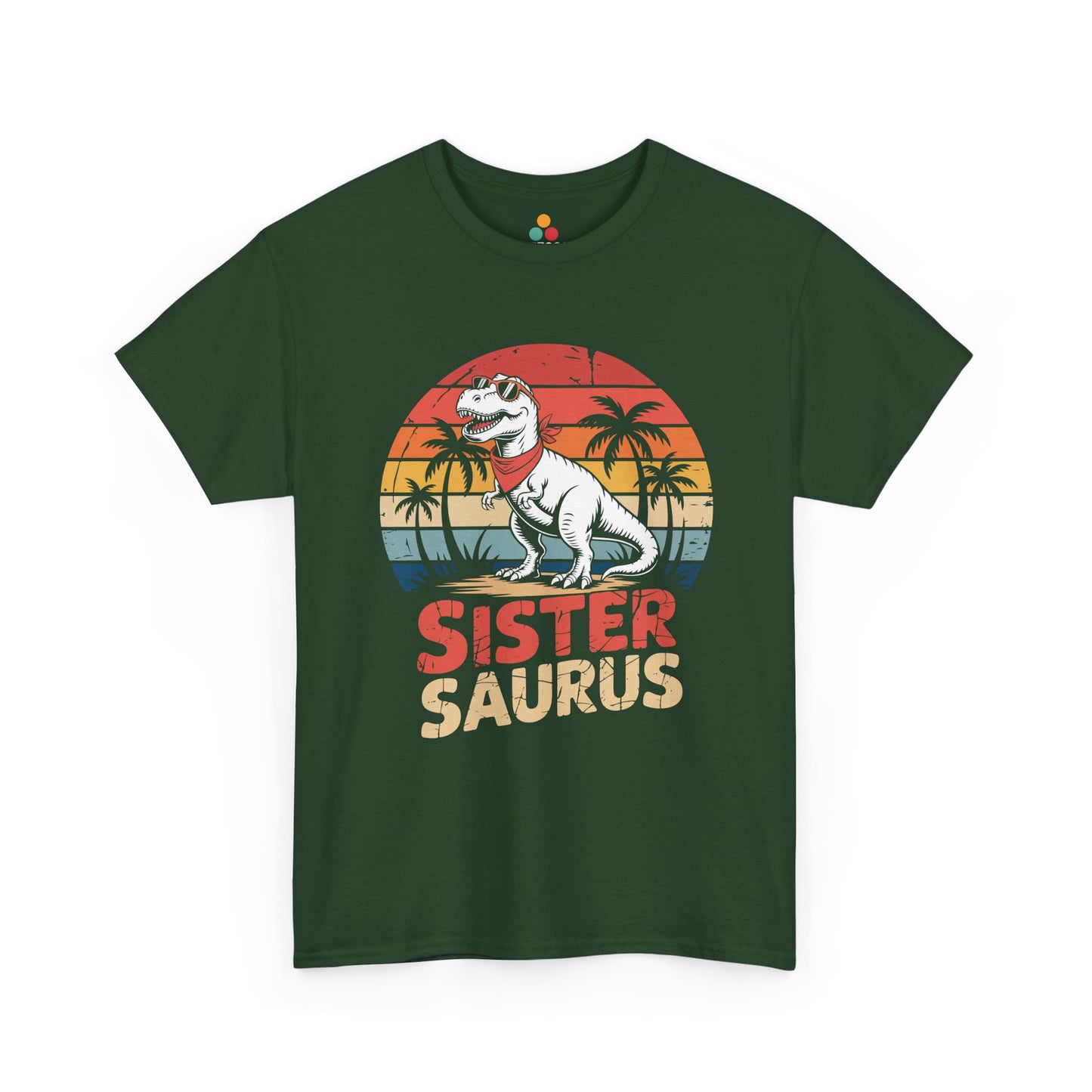 Sister Saurus Funny T-Shirt – Retro Dino Sister Tee | TEEZOCA 