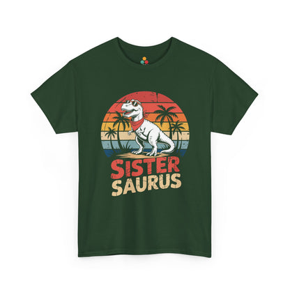 Sister Saurus Funny T-Shirt – Retro Dino Sister Tee | TEEZOCA 