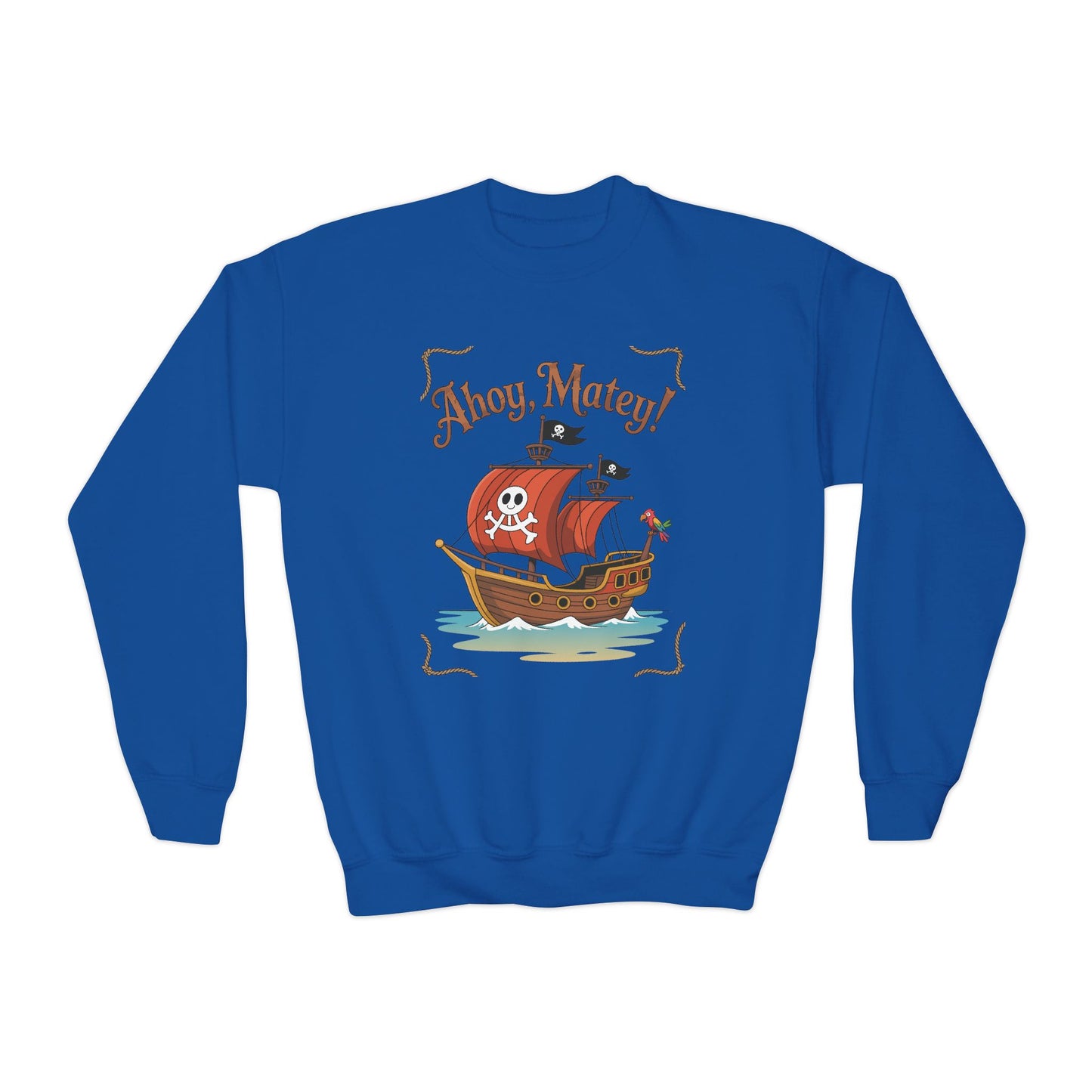 Ahoy, Matey! Kids Crewneck Sweatshirt | TEEZOCA 