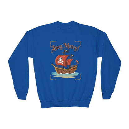 Ahoy, Matey! Kids Crewneck Sweatshirt | TEEZOCA 
