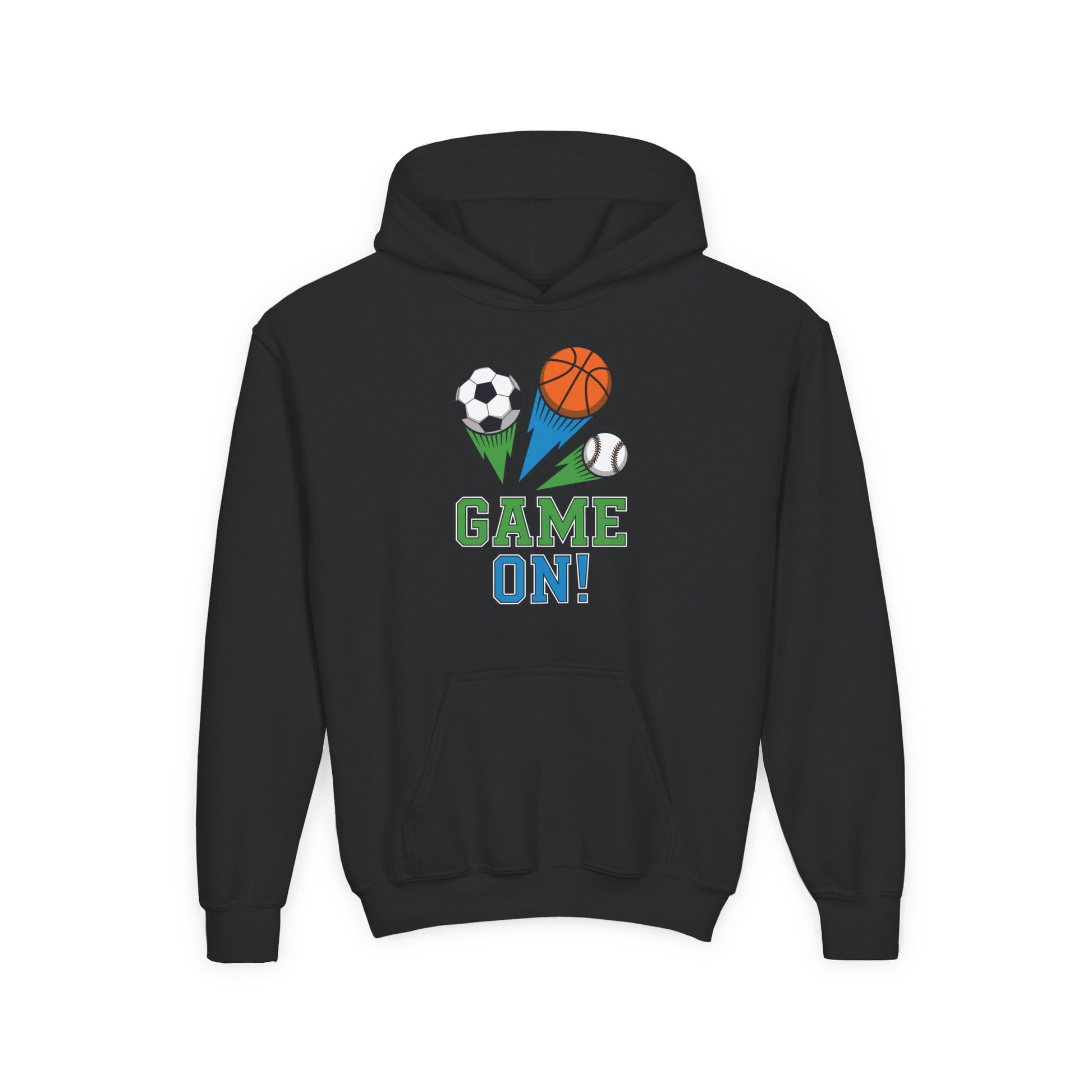 Game On Kids Hoodie – Fun Sports Ball Design | TEEZOCA 