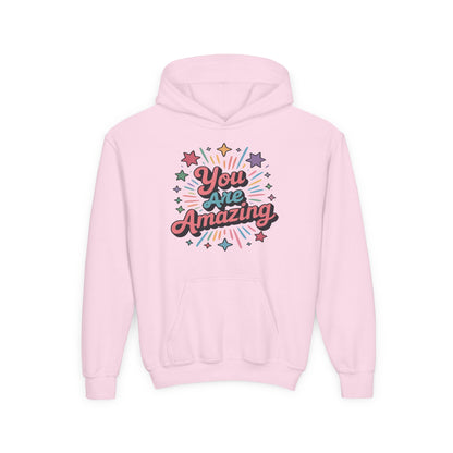 Youth Hoodie — "You Are Amazing" Inspiring Graphic Pullover TEEZOCA