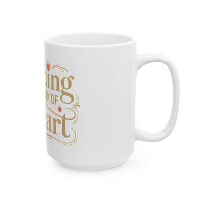 TEEZOCA gift mug for teachers who teach with heart