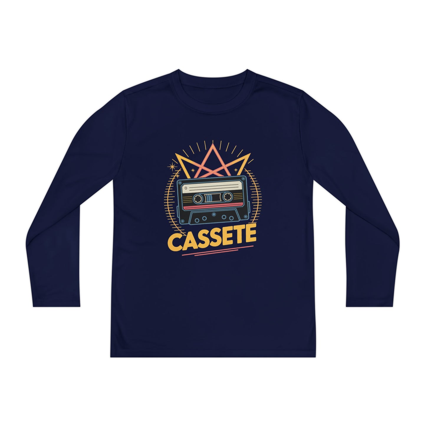 Youth Long Sleeve Tee — Retro Cassette Tape Graphic TEEZOCA