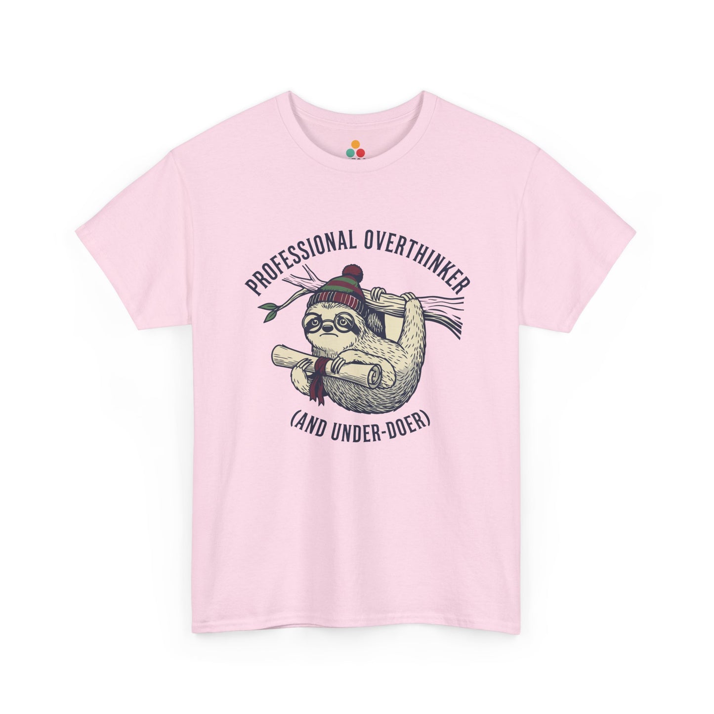 Sloth Graphic T-Shirt - "Professional Overthinker (And Under-Doer)" Funny Tee | TEEZOCA 