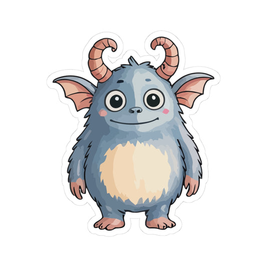 TEEZOCA cute blue monster sticker smiling