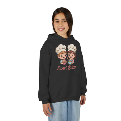 Youth Hoodie — Cute “Sweet Baker” Kids Chef Graphic Sweatshirt TEEZOCA
