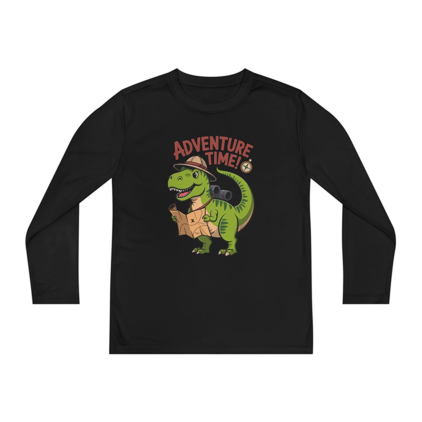 Adventure Time Kids Long Sleeve Tee — Explorer T-Rex Map Shirt TEEZOCA