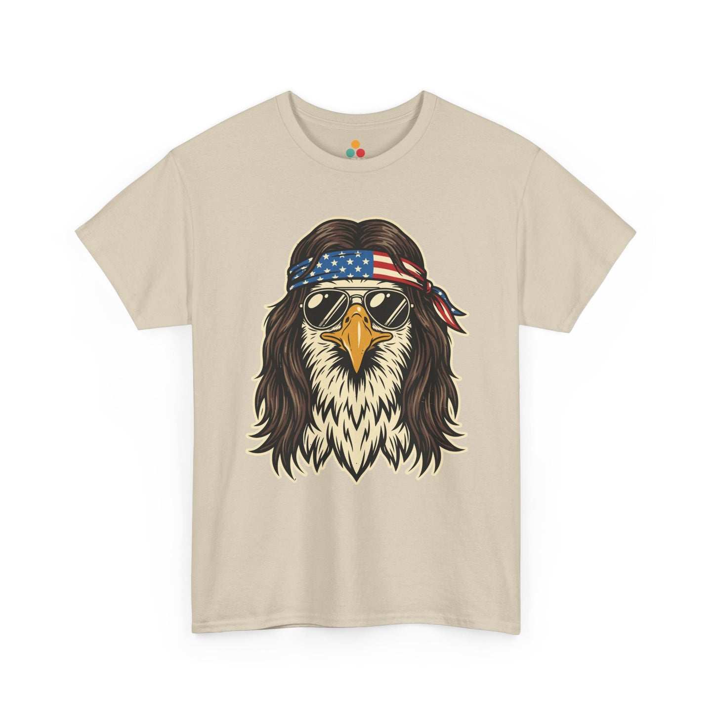USA Patriotic Bald Eagle Mullet Bandana T-Shirt – Funny 4th of July 250th Anniversary America 1776 2026 Tee | TEEZOCA 