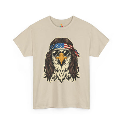 USA Patriotic Bald Eagle Mullet Bandana T-Shirt – Funny 4th of July 250th Anniversary America 1776 2026 Tee | TEEZOCA 