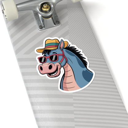 TEEZOCA cool horse sticker sunglasses cartoon
