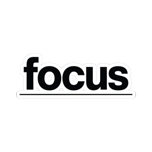 TEEZOCA focus typography sticker minimalist black text design