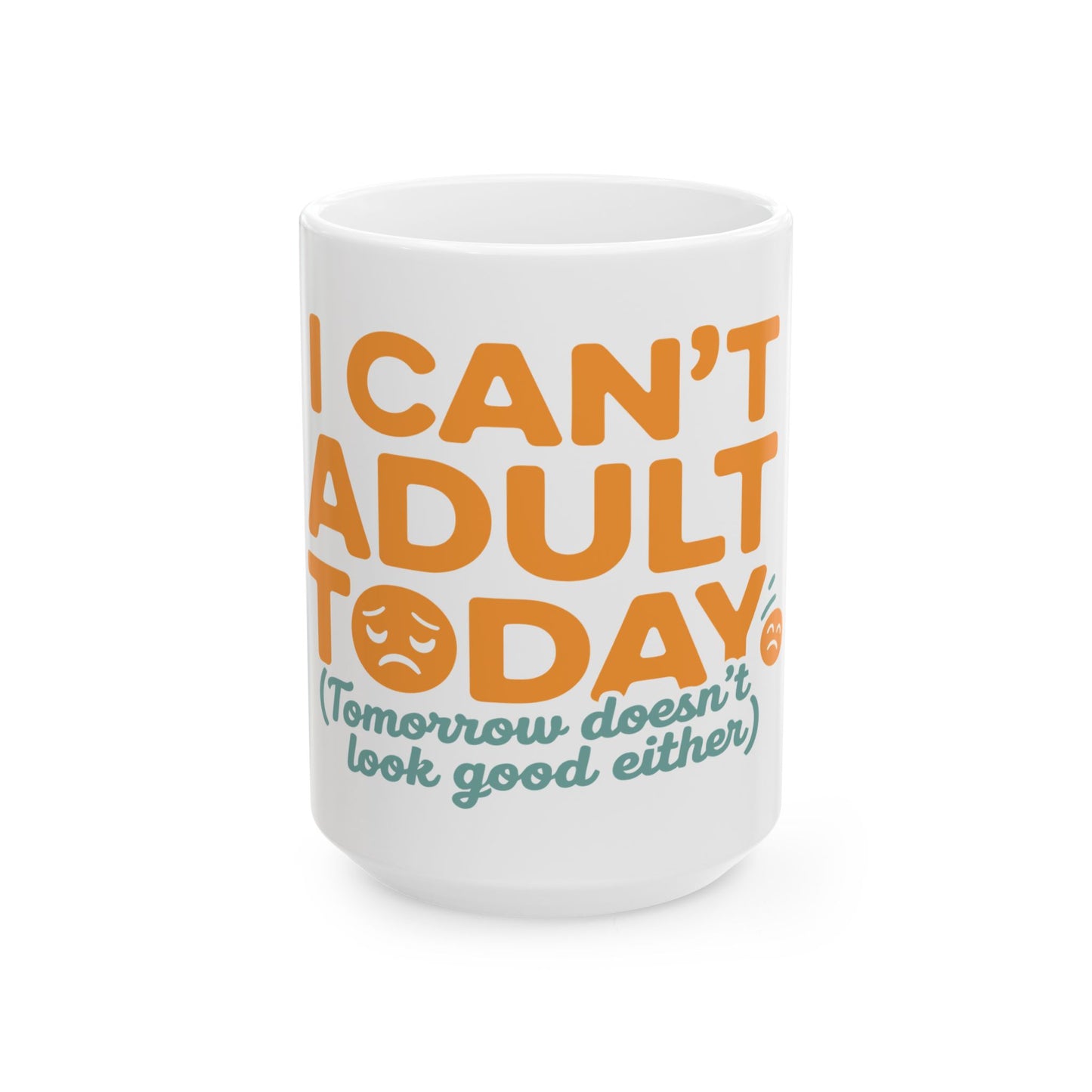 TEEZOCA adulting humor ceramic coffee mug