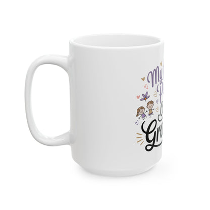 TEEZOCA statement mug with My Favorite People Call Me Grandma family-themed design