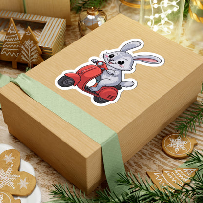 TEEZOCA cartoon rabbit scooter sticker illustration
