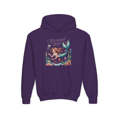 Mermaid Magic Youth Hoodie — Cute Mermaid Graphic Sweatshirt for Kids TEEZOCA