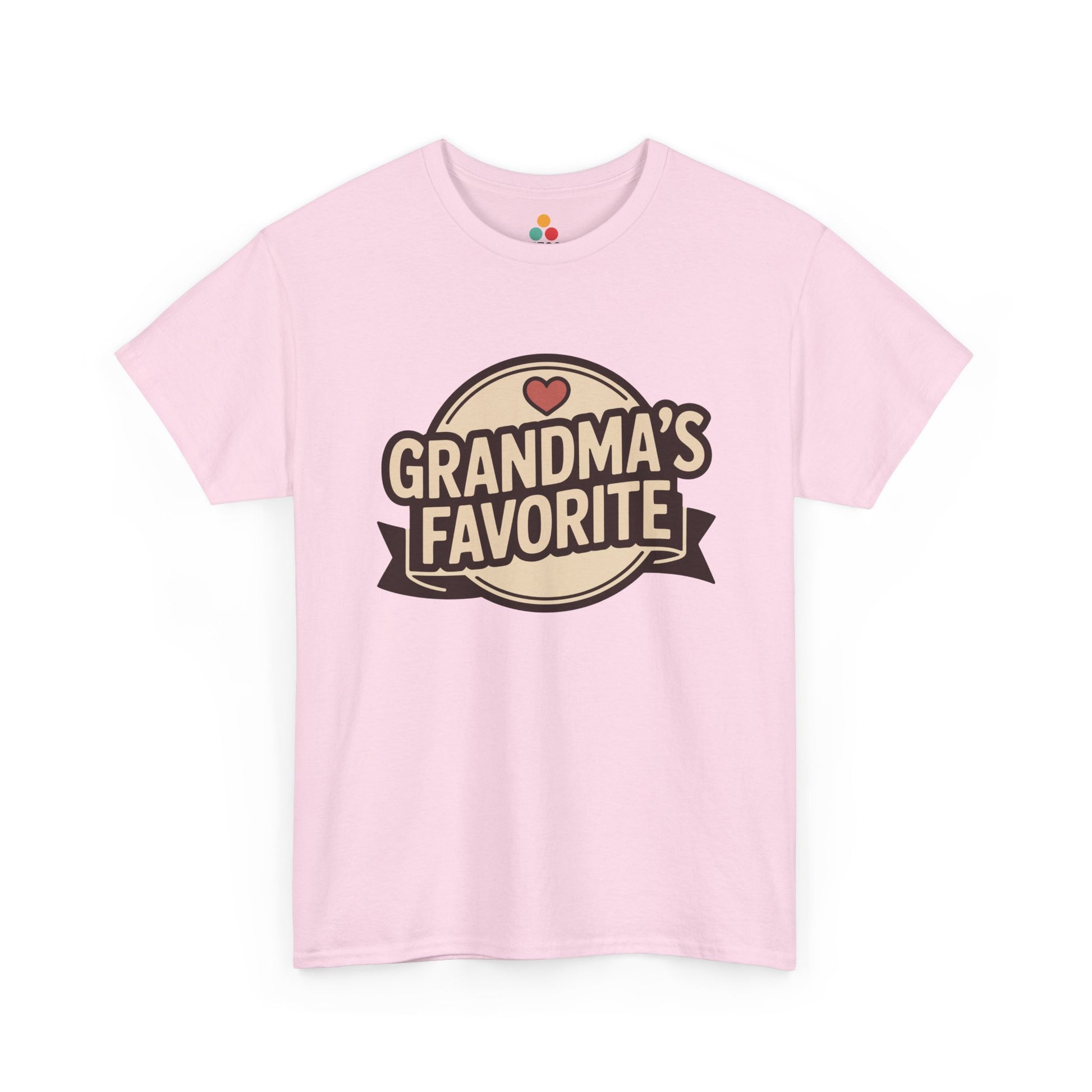 TEEZOCA pink “Grandma’s Favorite” adorable grandkid t‑shirt shown flat.