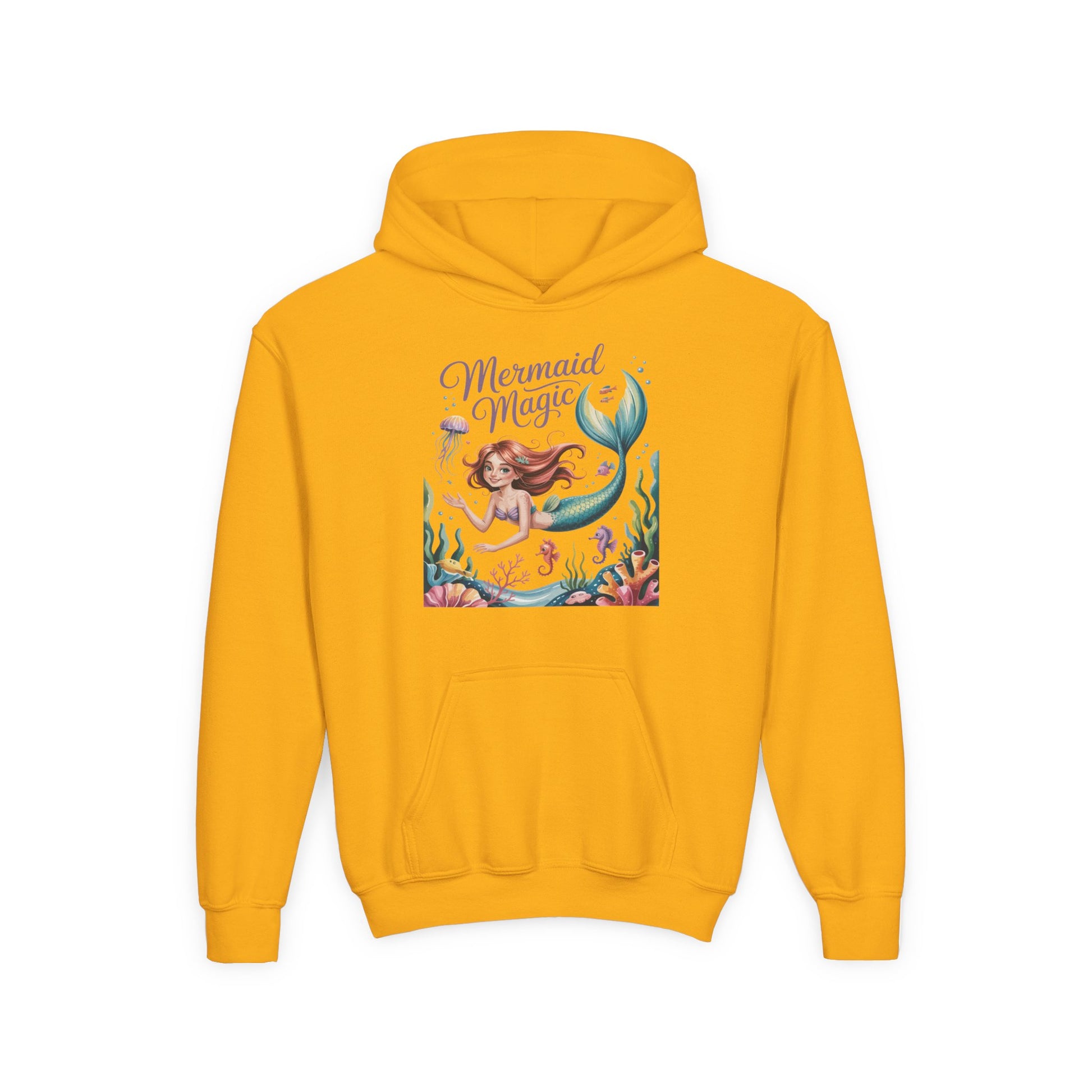 Mermaid Magic Youth Hoodie — Cute Mermaid Graphic Sweatshirt for Kids TEEZOCA