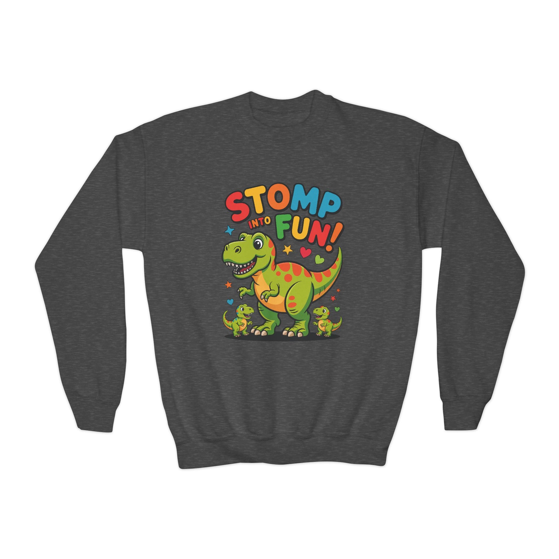 Stomp Fun! Kids Dinosaur Crewneck Sweatshirt TEEZOCA