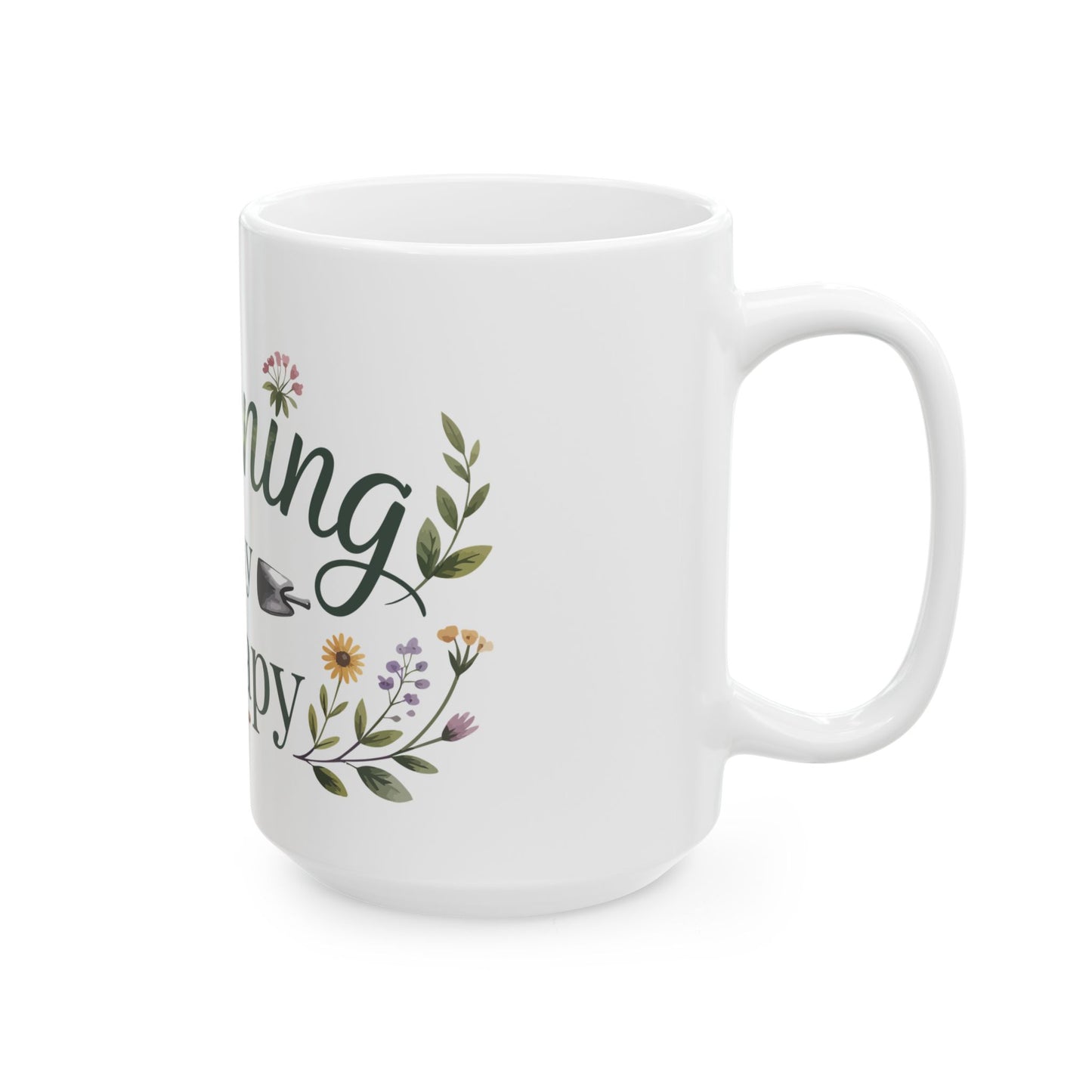 TEEZOCA mug design expressing Gardening Is My Therapy peaceful garden lifestyle