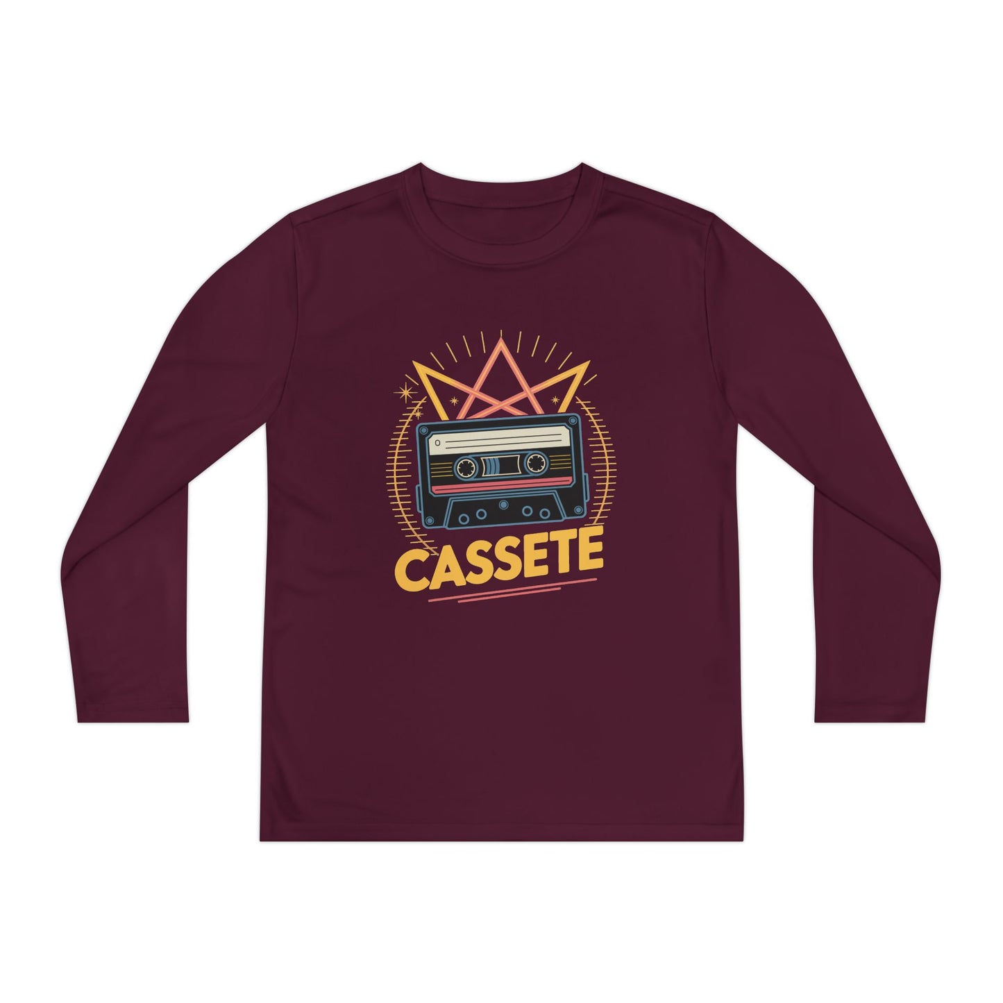 Youth Long Sleeve Tee — Retro Cassette Tape Graphic TEEZOCA