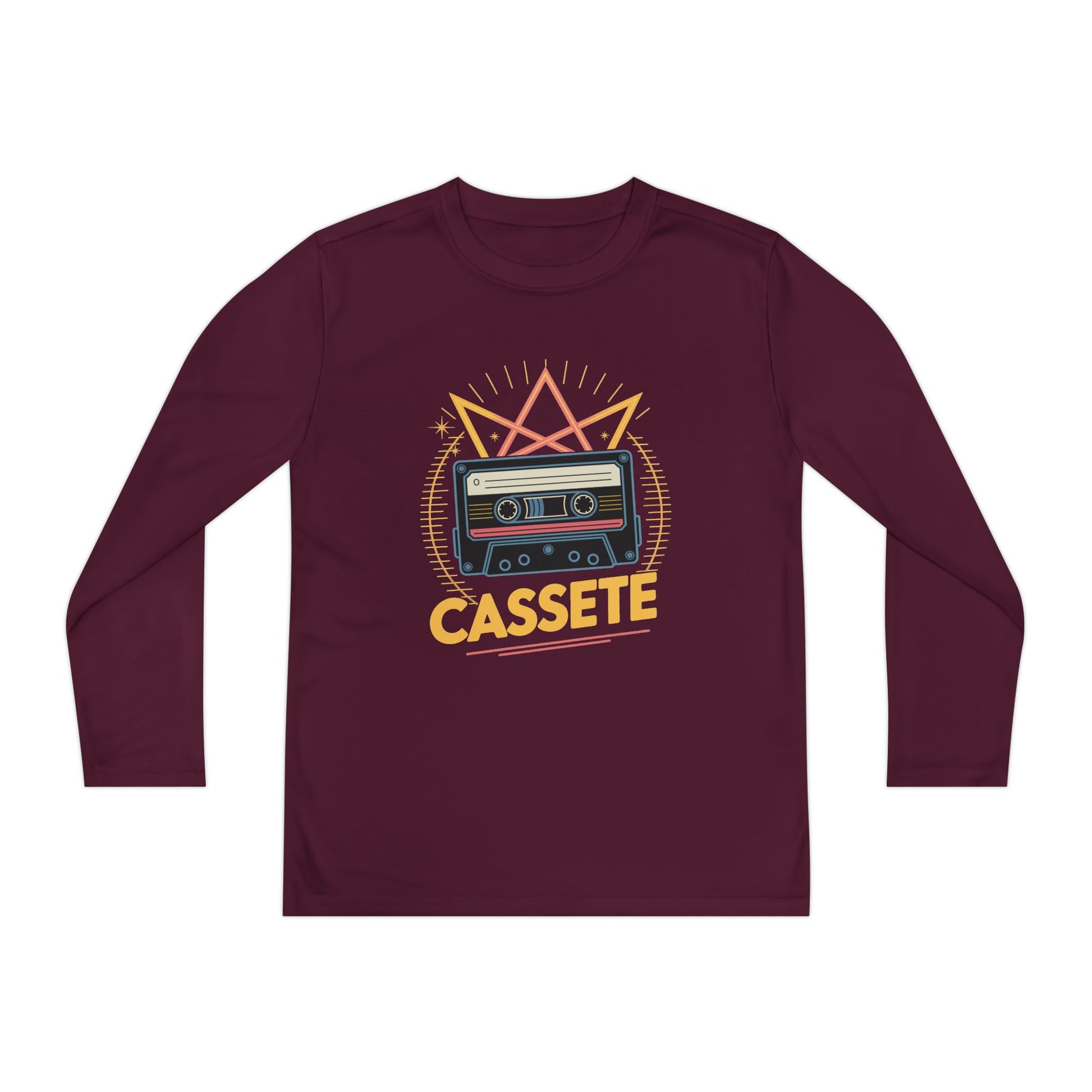 Youth Long Sleeve Tee — Retro Cassette Tape Graphic TEEZOCA