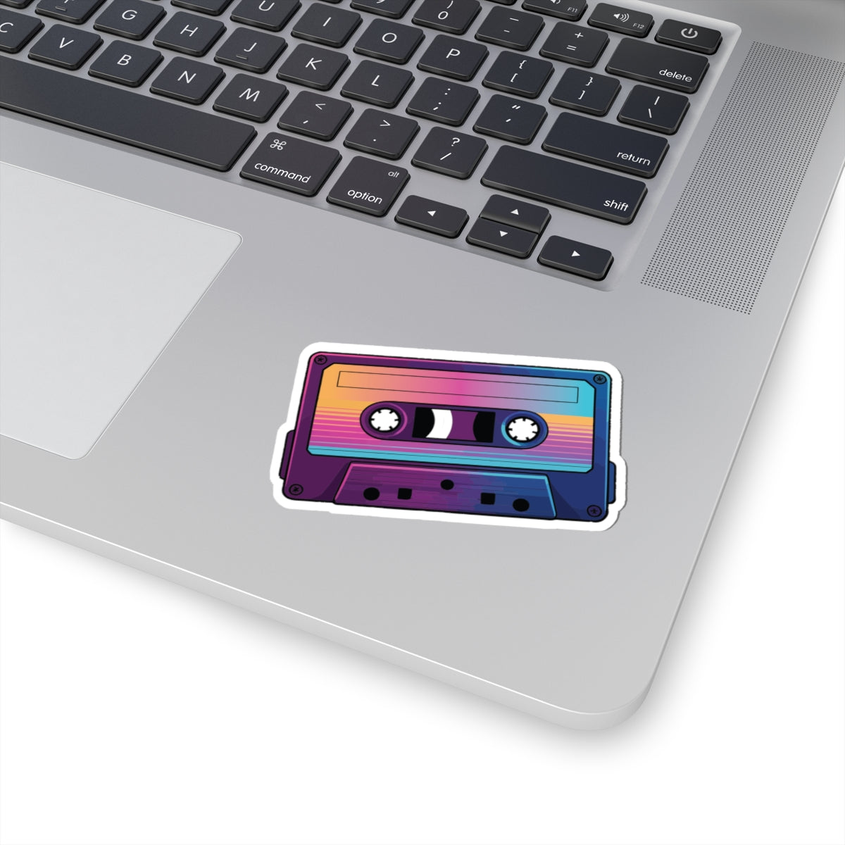 TEEZOCA vintage music sticker 80s cassette illustration neon colors