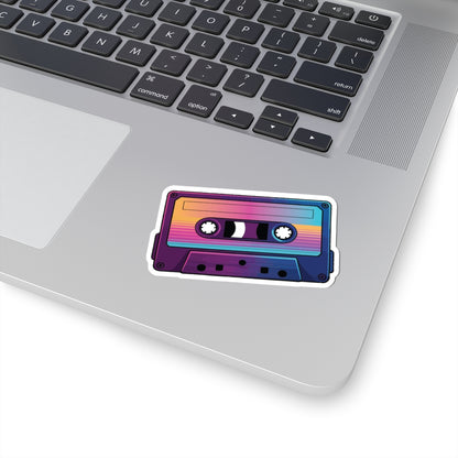 TEEZOCA vintage music sticker 80s cassette illustration neon colors
