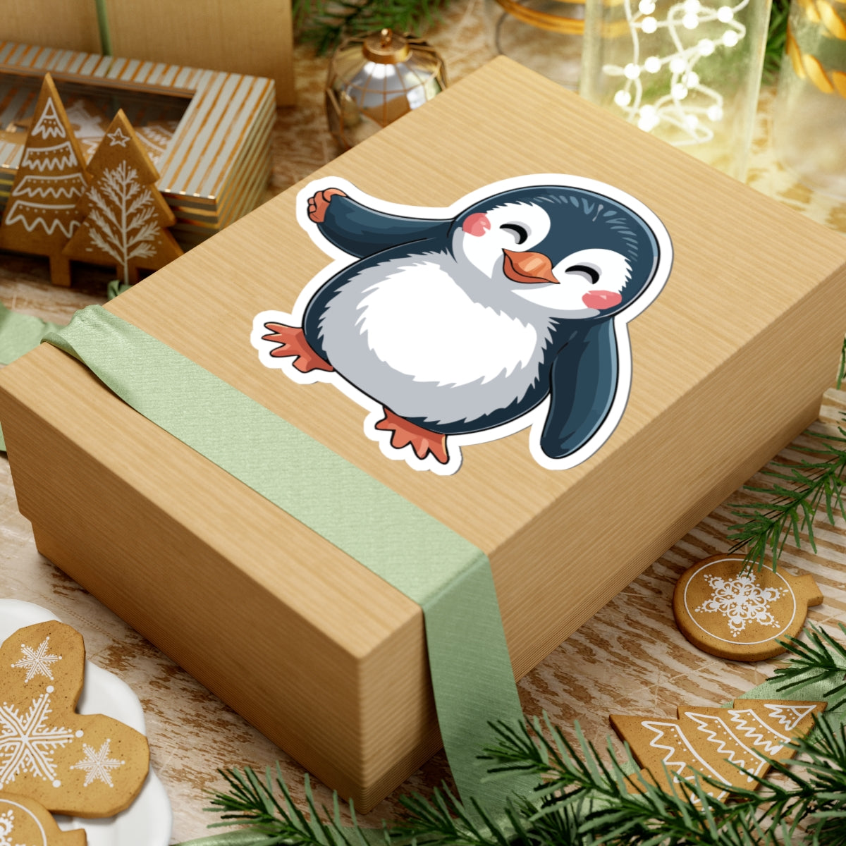 TEEZOCA happy penguin sticker cute winter animal illustration
