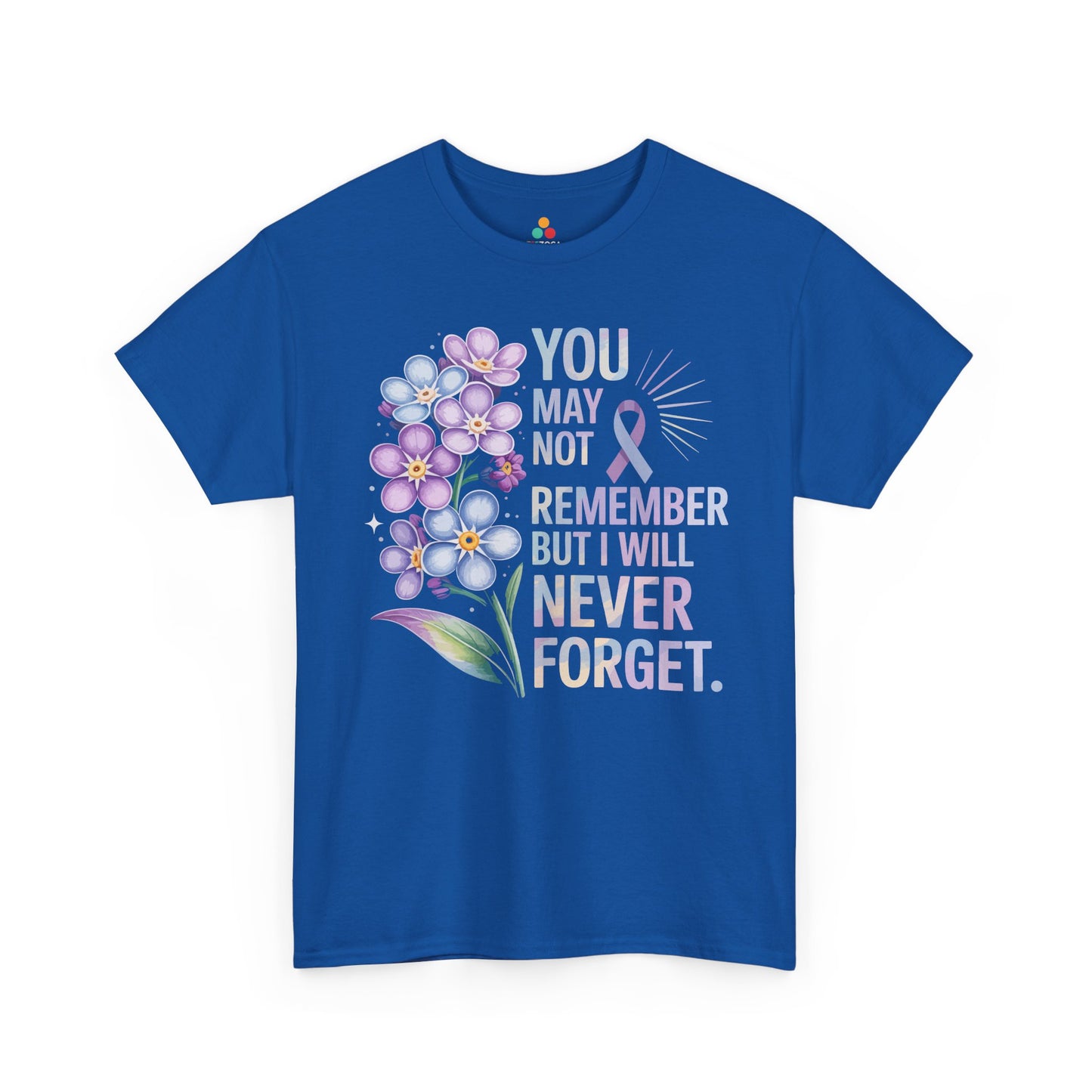 Never Forget Alzheimer Awareness Floral Unisex T-shirt | TEEZOCA 