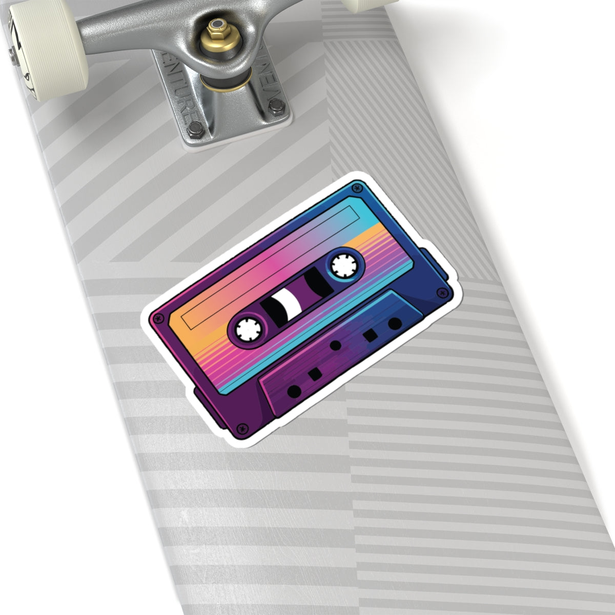 TEEZOCA retro neon cassette tape sticker colorful gradient design