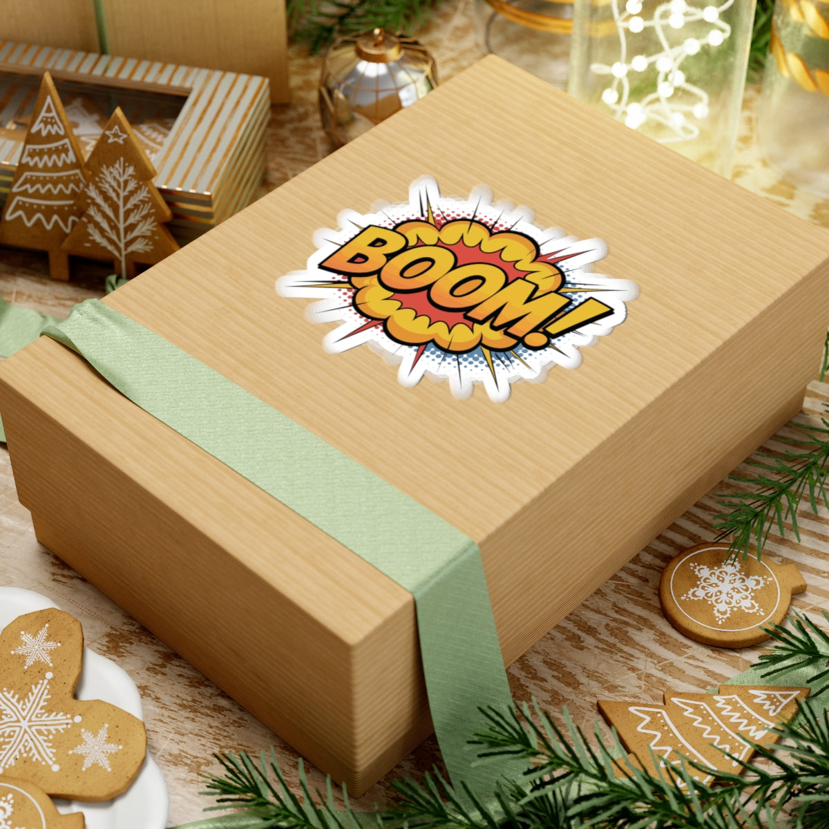 TEEZOCA bold boom sticker cartoon explosion graphic