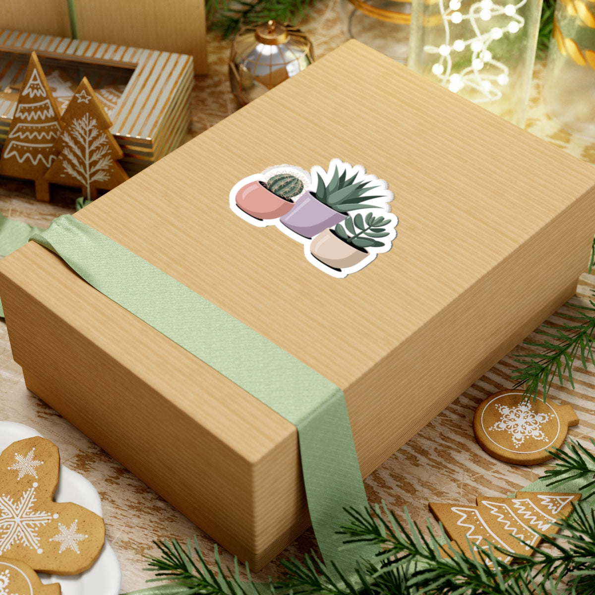 TEEZOCA houseplant sticker featuring cactus and succulent illustrations