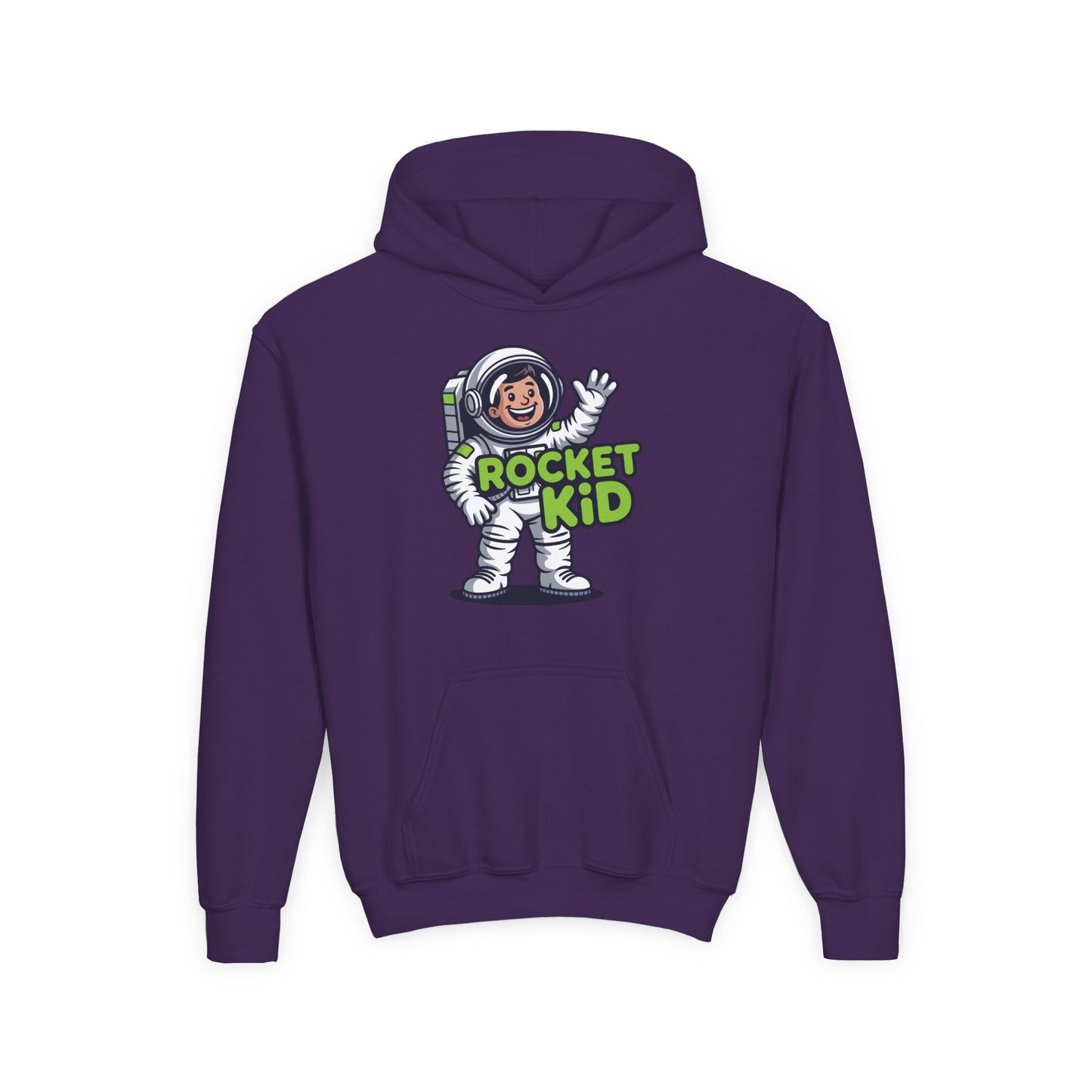 Youth hoodie with smiling astronaut character in space theme TEEZOCA