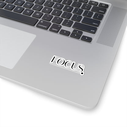 TEEZOCA focus word sticker minimal black background design