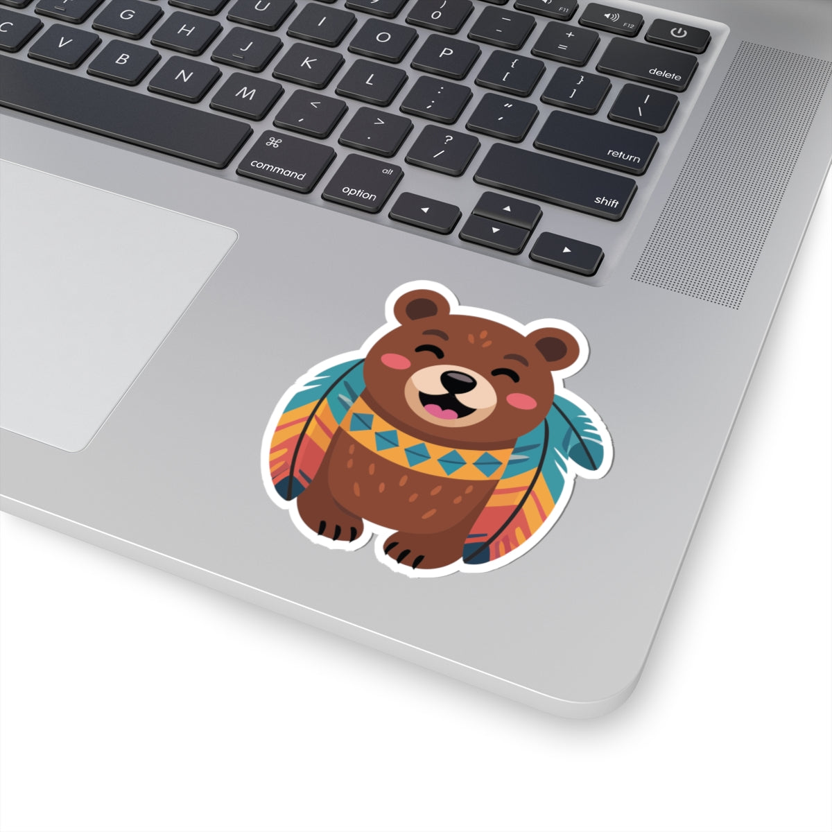 TEEZOCA cute smiling bear with tribal patterns