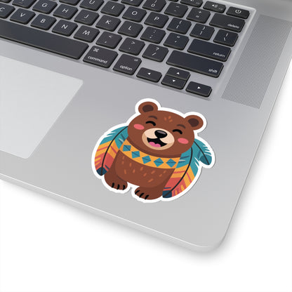 TEEZOCA cute smiling bear with tribal patterns