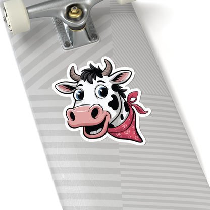 TEEZOCA funny cow sticker cartoon cow bandana