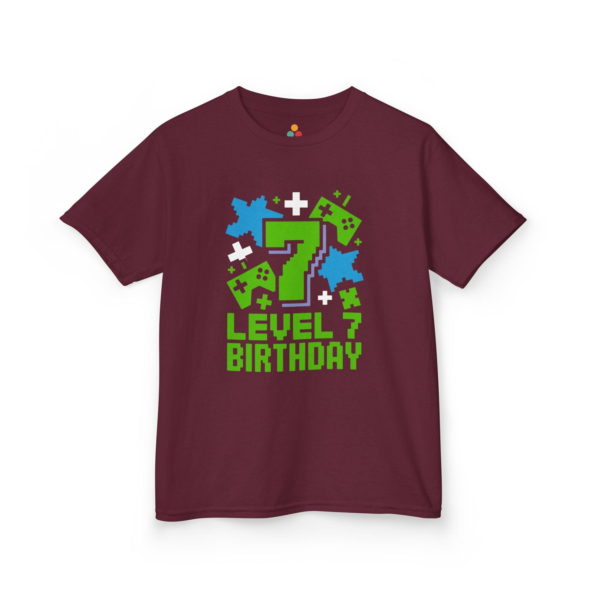 Level 7 Birthday Shirt — Pixel Game Controller 7th Birthday T-Shirt for Kids TEEZOCA