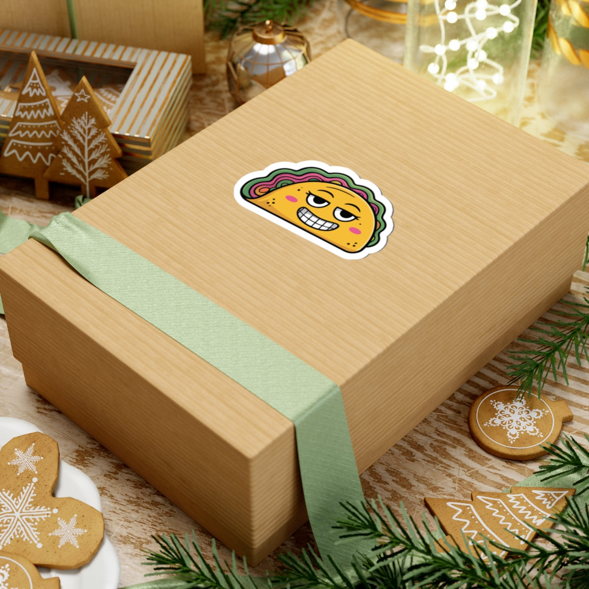 TEEZOCA funny taco sticker with confident smile
