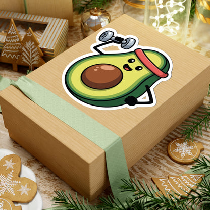 TEEZOCA funny avocado workout sticker healthy food gym illustration